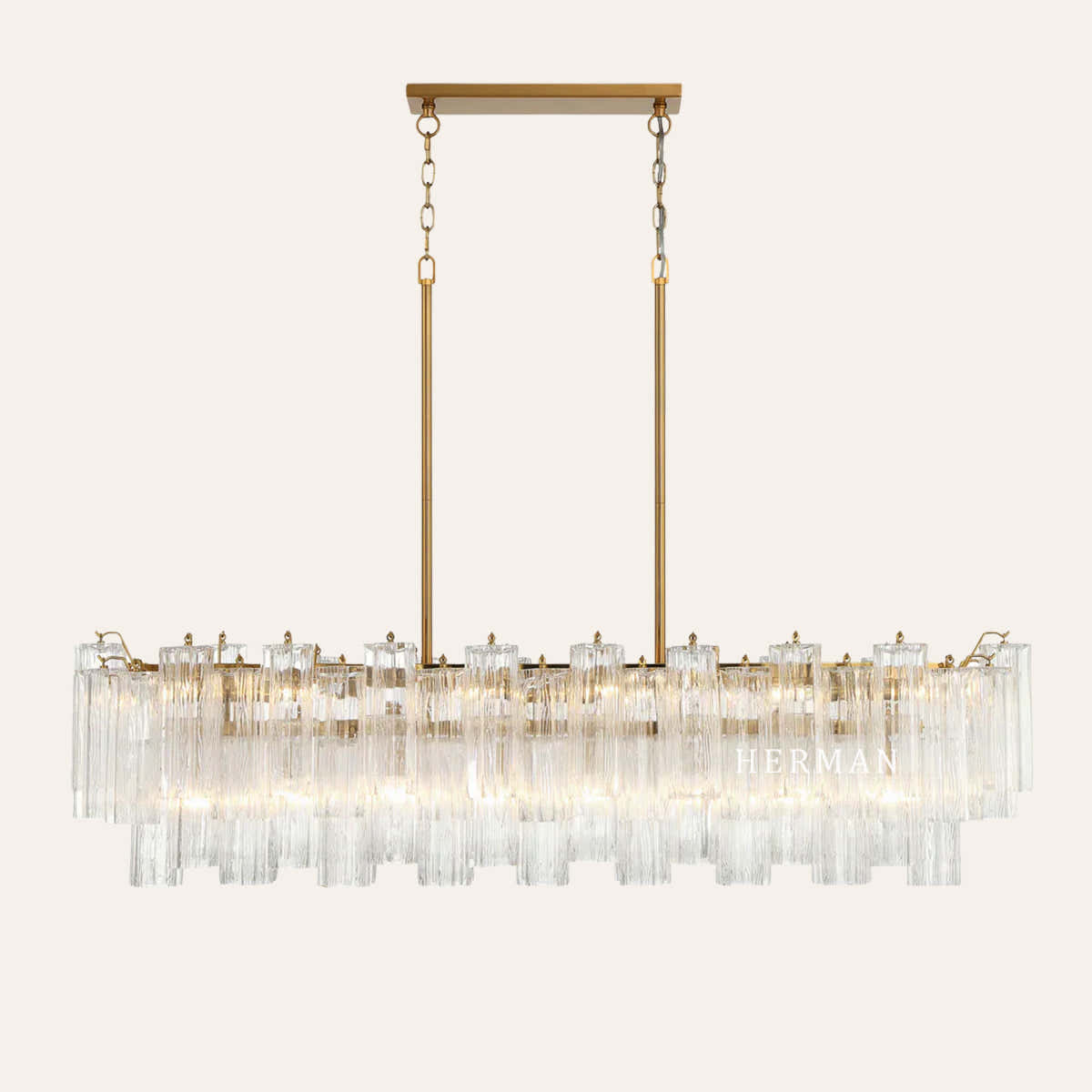 Petalia Murano Glass Linear Chandelier 51"