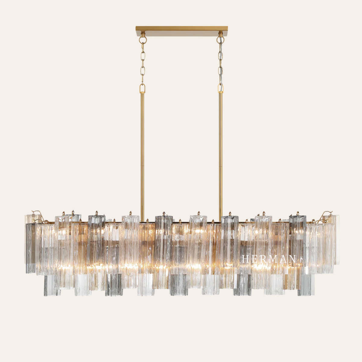 Petalia Murano Glass Linear Chandelier 51"