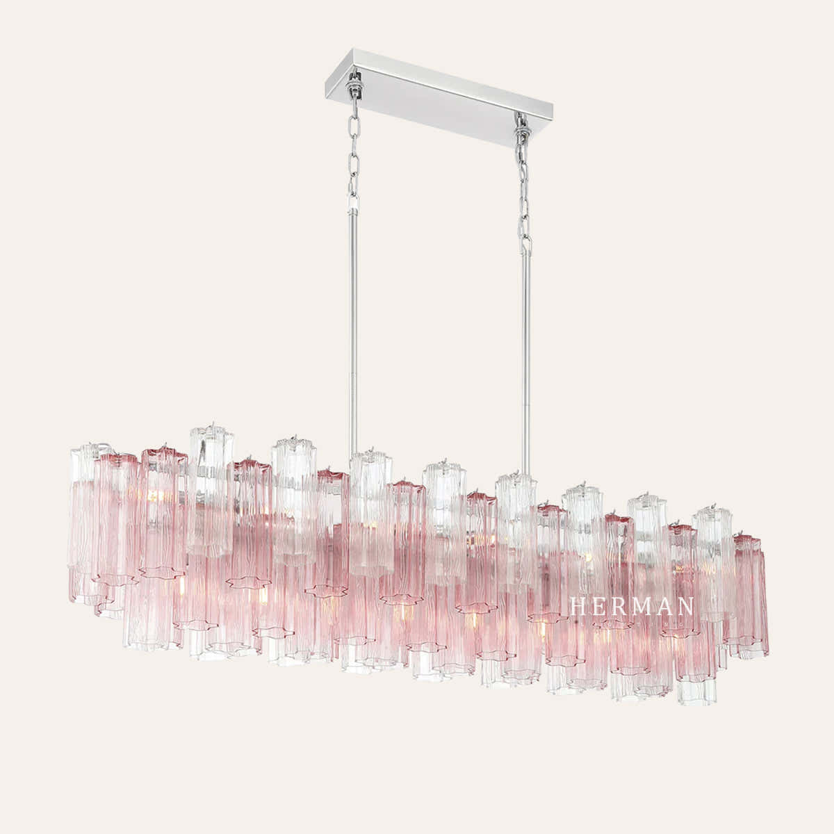 Petalia Murano Glass Linear Chandelier 51"
