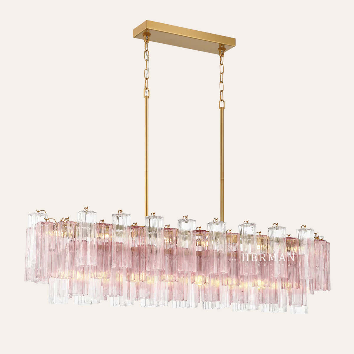 Petalia Murano Glass Linear Chandelier 51"