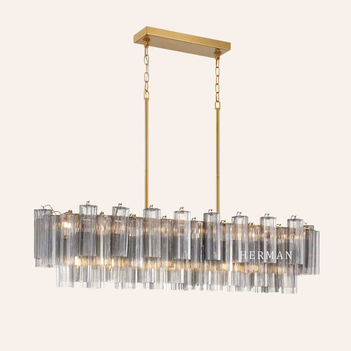 Petalia Murano Glass Linear Chandelier 51"