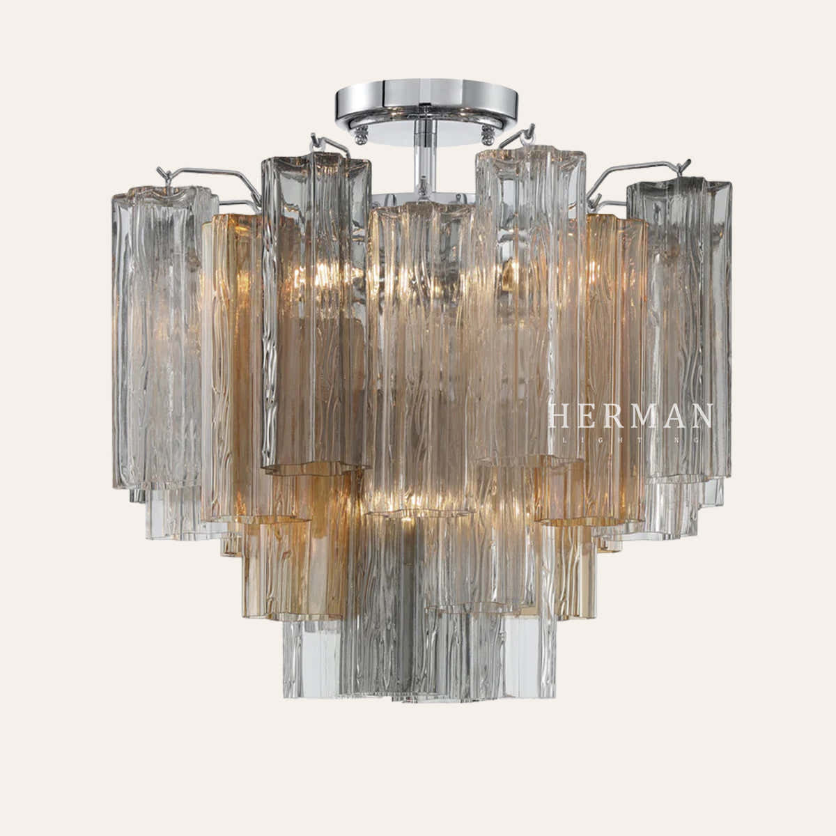 Petalia Murano Glass Semi-Flush Ceiling Mount 17''W