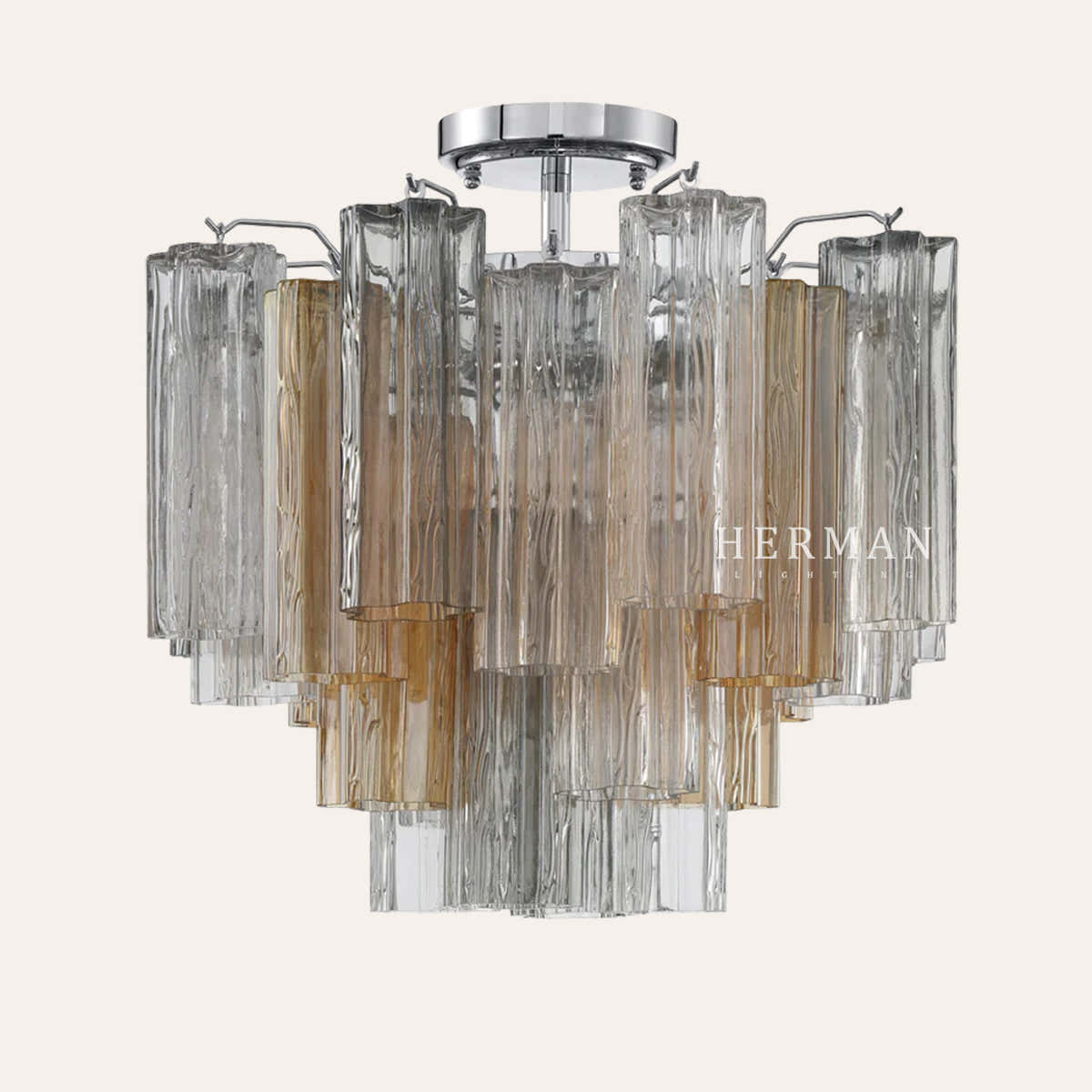 Petalia Murano Glass Semi-Flush Ceiling Mount 17''W
