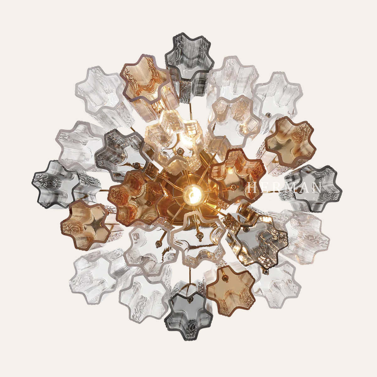 Petalia Murano Glass Semi-Flush Ceiling Mount 17''W