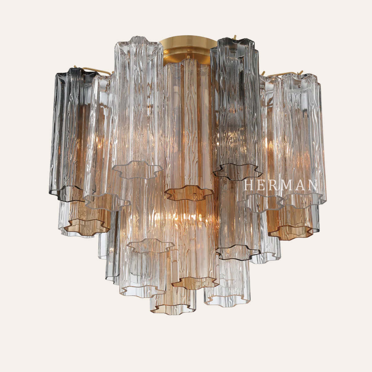 Petalia Murano Glass Semi-Flush Ceiling Mount 17''W