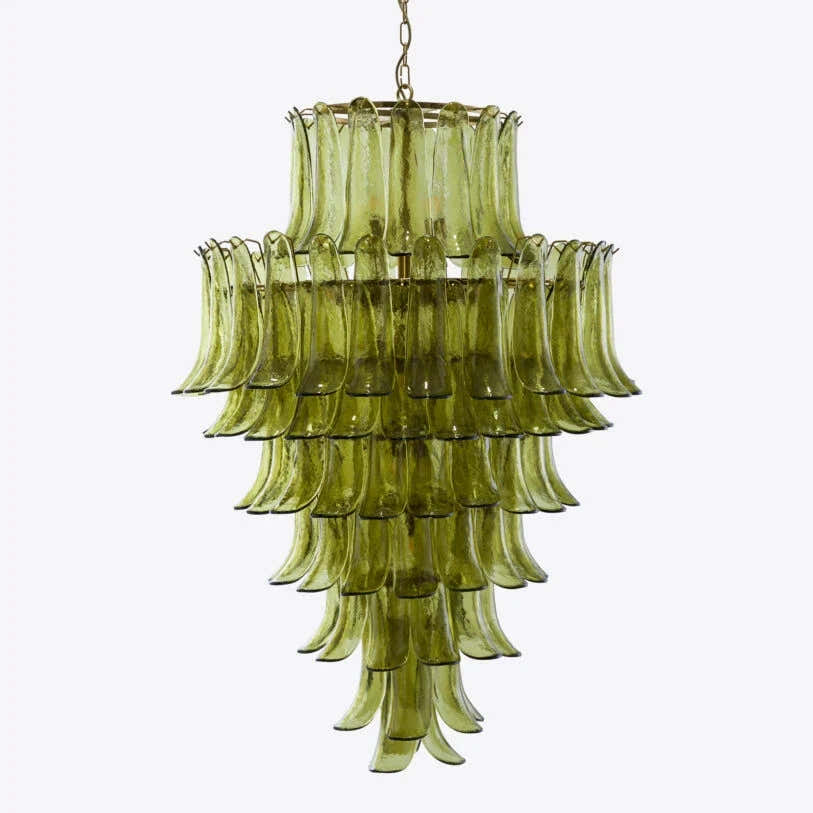 Green Petalo Murano Chandelier 30" 35"