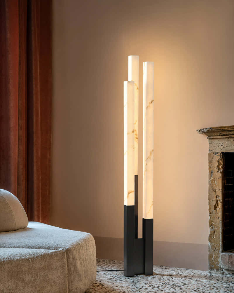 Modern Soft Glow LED Alabaster High Standing Floor Lamp