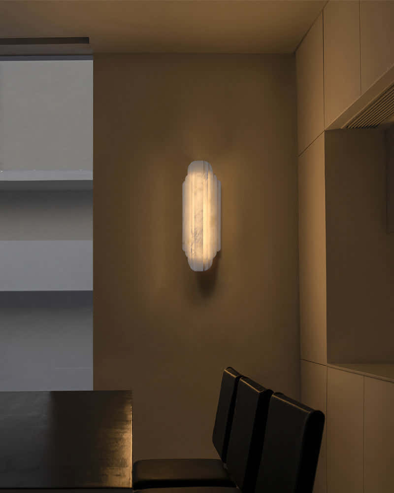 Vanity light fixtures Estelle Alabaster Hillside Flush Mounted Wall Sconces Height 20" 30"