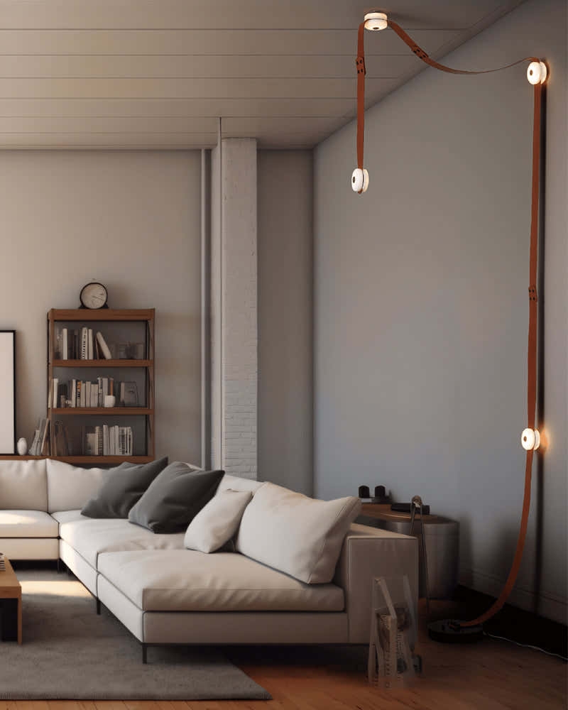 LED Module Snaps Alabaster Pug in Pendant Lighting with Extension Leather Straps