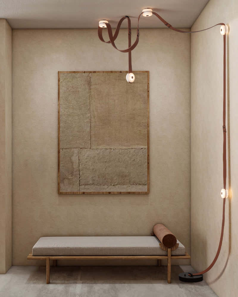 LED Module Snaps Alabaster Pug in Pendant Lighting with Extension Leather Straps