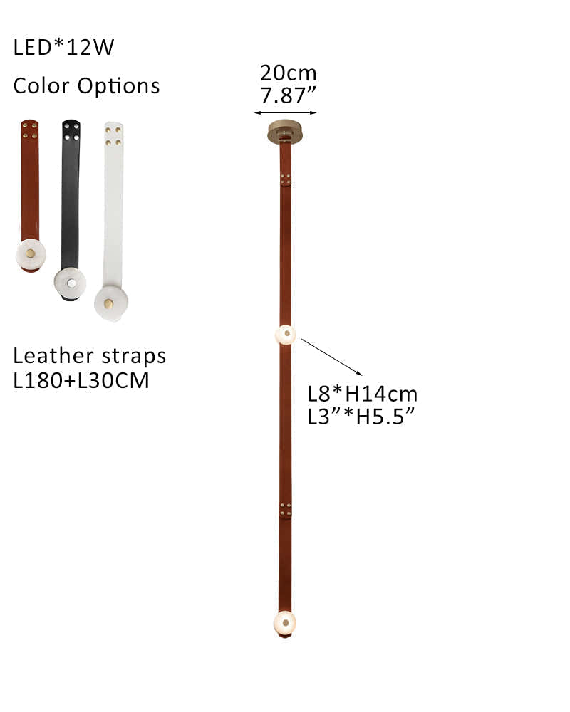 LED Module Snaps Alabaster Pug in Pendant Lighting with Extension Leather Straps