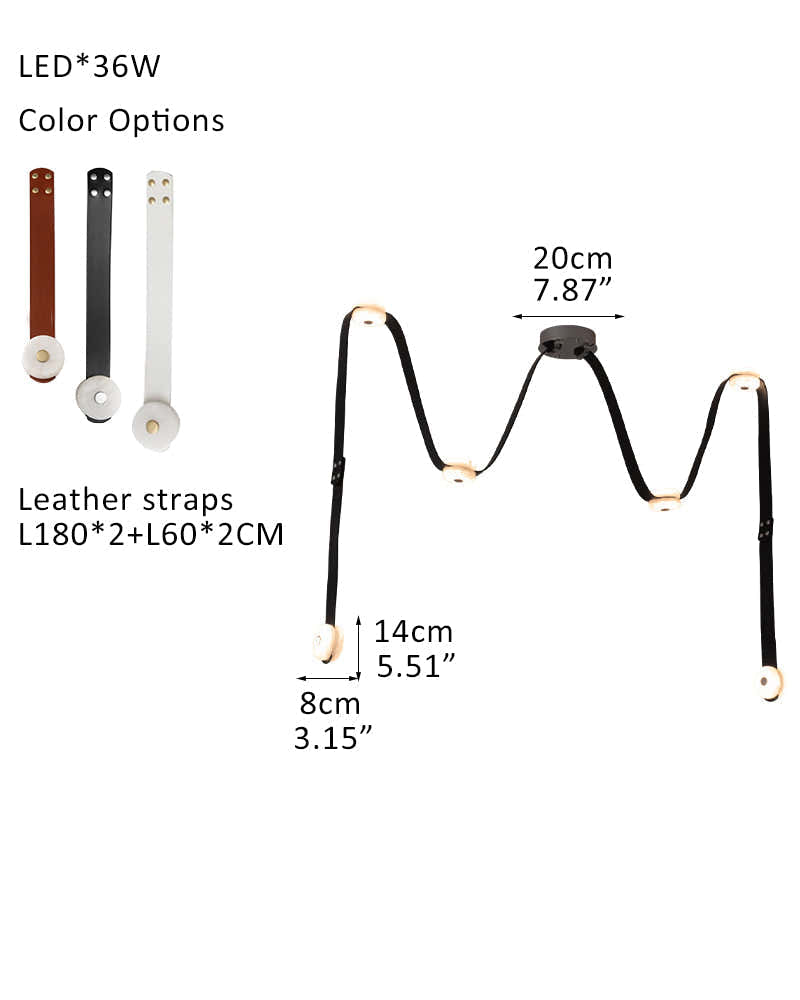 LED Module Snaps Alabaster Pug in Pendant Lighting with Extension Leather Straps