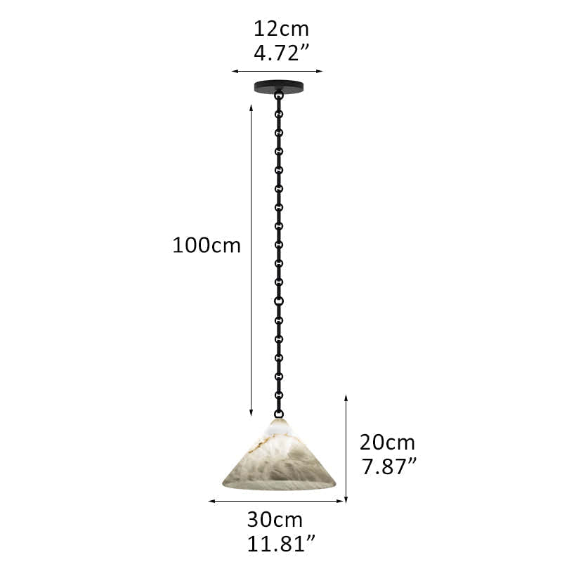 Multi-Head Matte White Alabaster Cone Hanging Kitchen Pendant Light