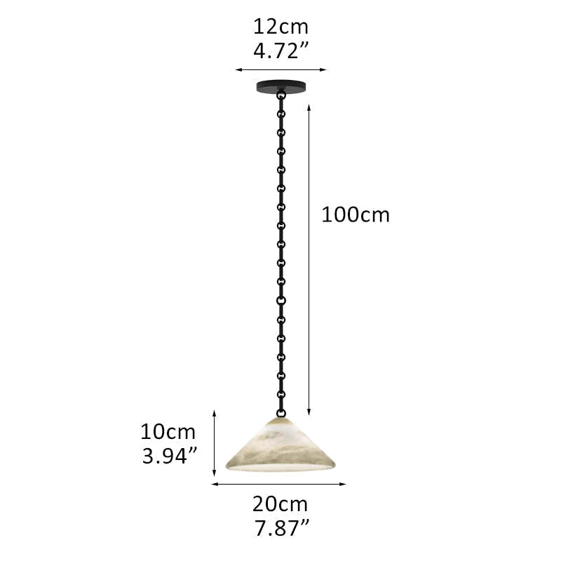 Multi-Head Matte White Alabaster Cone Hanging Kitchen Pendant Light