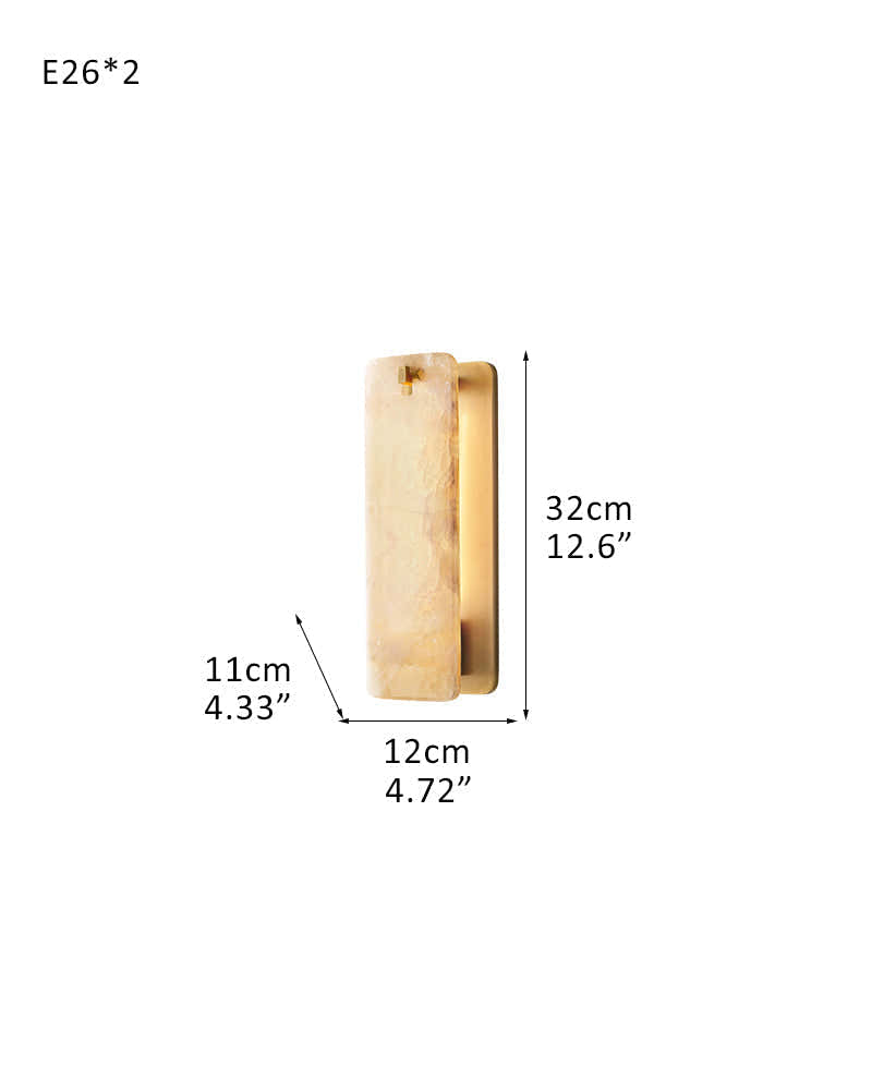 Lacquered Burnished Brass/Black Rectangular Calamette Alabaster Lighting Collection 59" 71"
