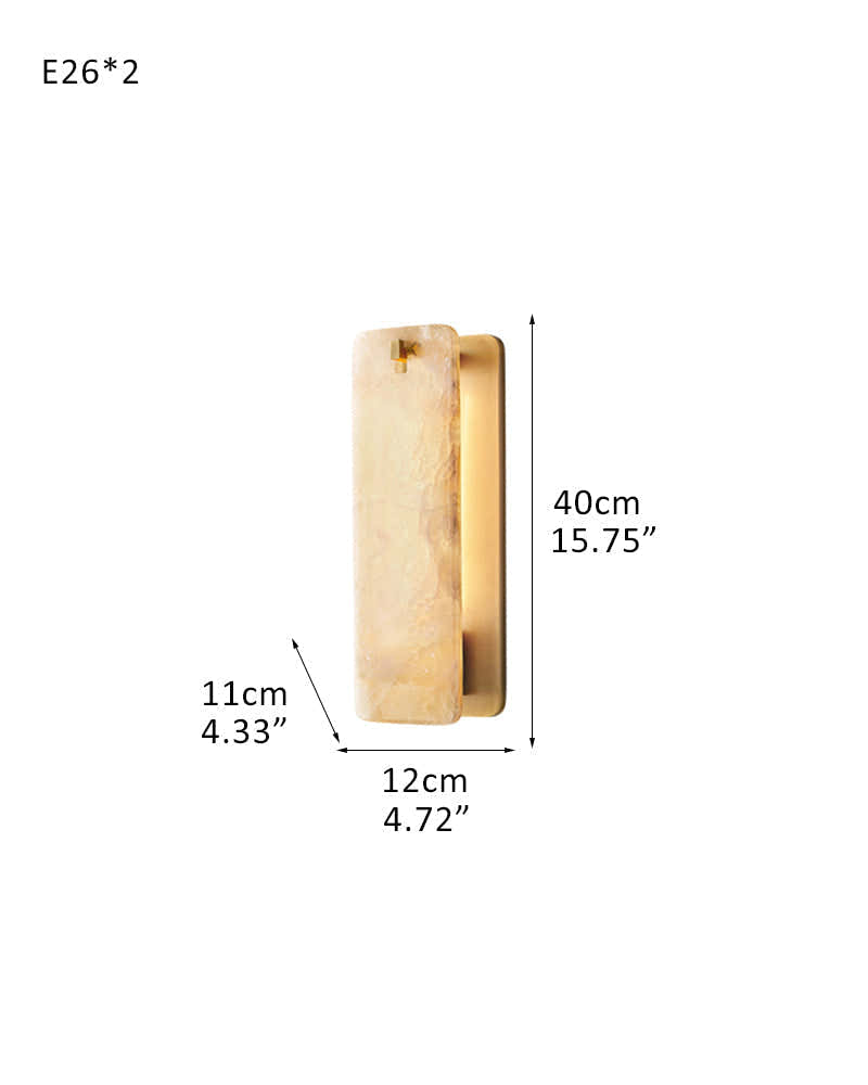 Lacquered Burnished Brass/Black Rectangular Calamette Alabaster Lighting Collection 59" 71"