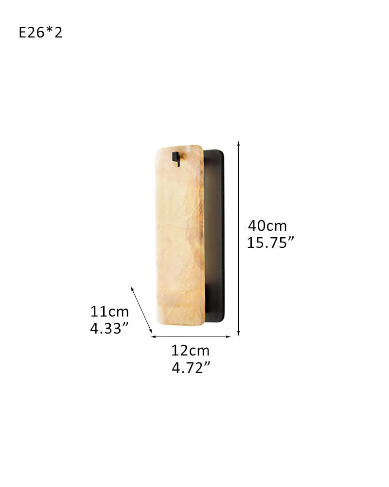 Lacquered Burnished Brass/Black Rectangular Calamette Alabaster Lighting Collection 59" 71"