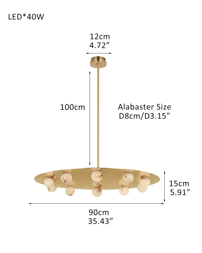 8-light Alabaster Globes LED Brass/Black Disc Ceiling Light Fixtures use for Living Areas