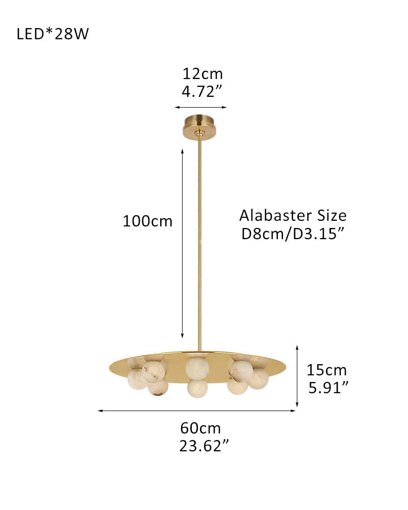 8-light Alabaster Globes LED Brass/Black Disc Ceiling Light Fixtures use for Living Areas