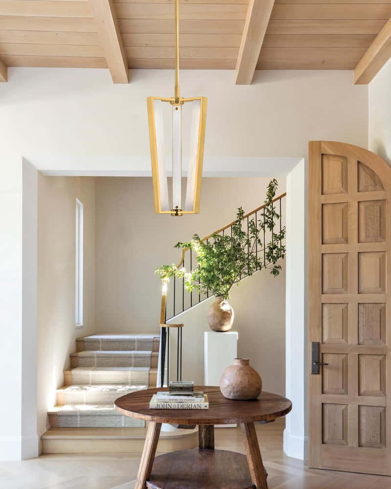 3/4 Lights Modern Edgemere LED Alabaster Pendants Light Wide 11" 16" in Brass/Black Finish
