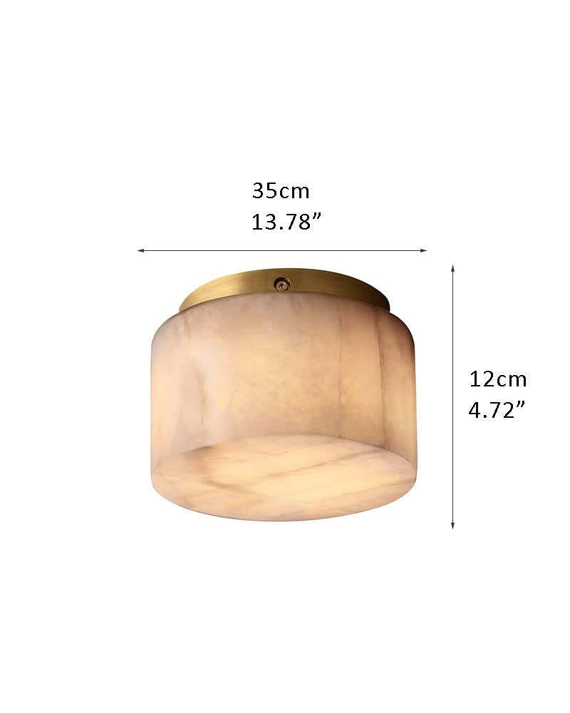 Square Alabaster flush mount brass ceiling light 35/45/60CM Dia