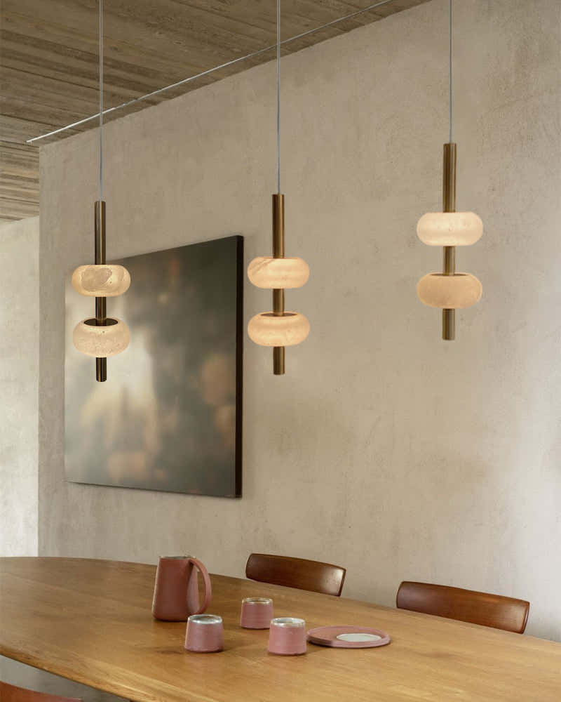 Villa 5 Light New Age Brass Cluster Pendant Light with 4in White Spanish Alabaster Shades