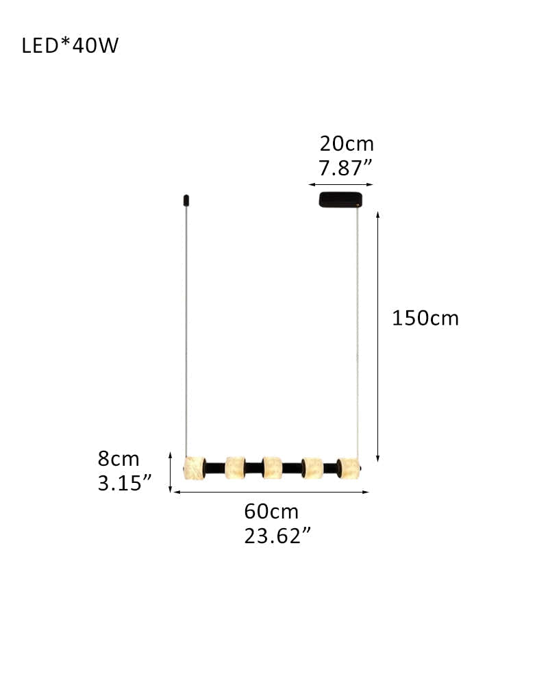 Modern Roller Alabaster Ring LED 120cm Black Strip Linear Pendant Light Wide 41" for dining room