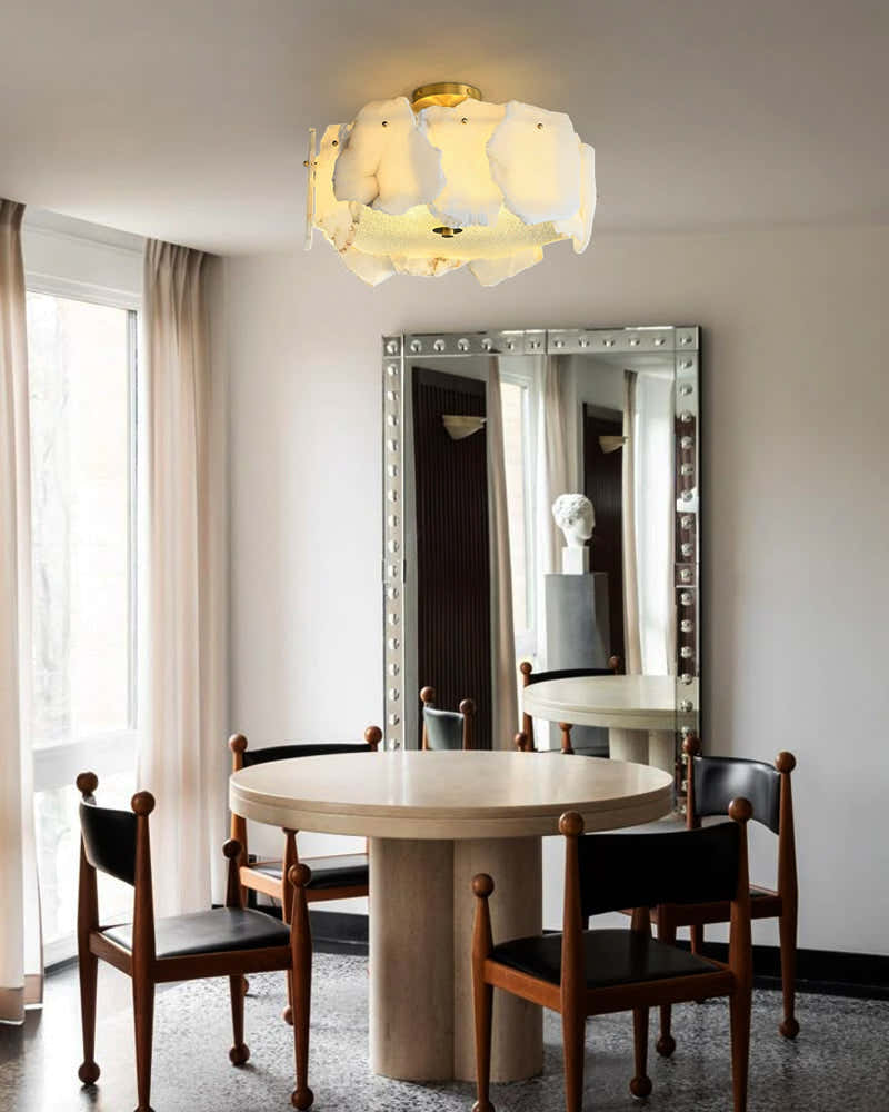 Alabaster Brass 5/6-Light Semi-Flush Ceiling Light 20“24”