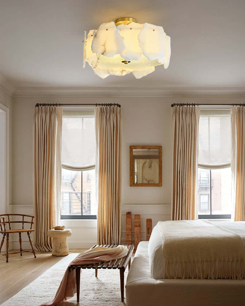 Alabaster Brass 5/6-Light Semi-Flush Ceiling Light 20“24”