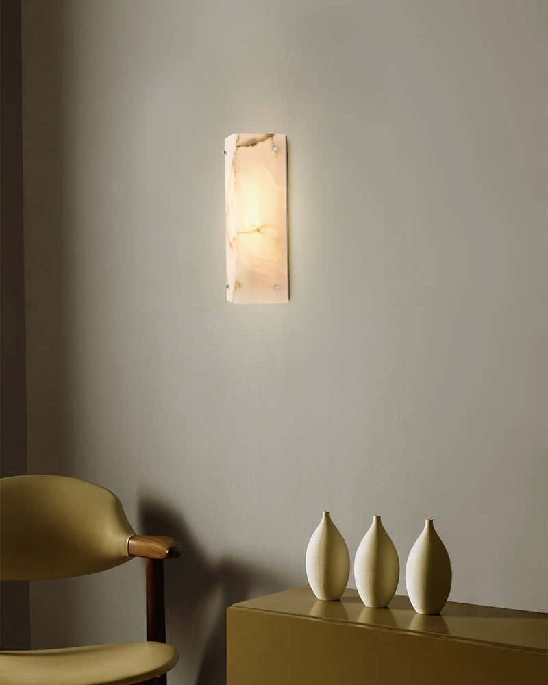 2/4-light Hand craved Alabaster Wall Sconce Light Fixture with Black Hardware