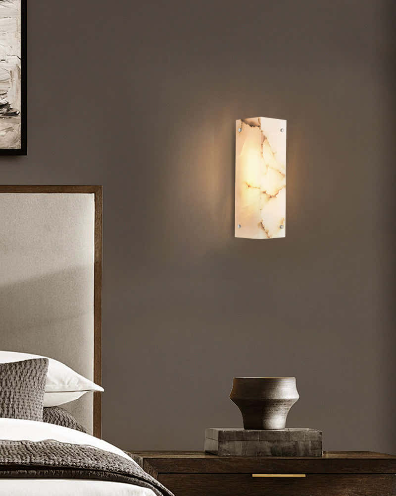 2/4-light Hand craved Alabaster Wall Sconce Light Fixture with Black Hardware