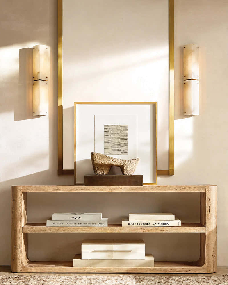 2/4-light Hand craved Alabaster Wall Sconce Light Fixture with Black Hardware