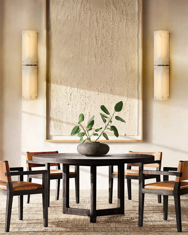 2/4-light Hand craved Alabaster Wall Sconce Light Fixture with Black Hardware