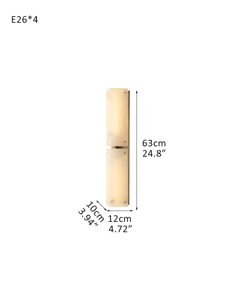 2/4-light Hand craved Alabaster Wall Sconce Light Fixture with Black Hardware