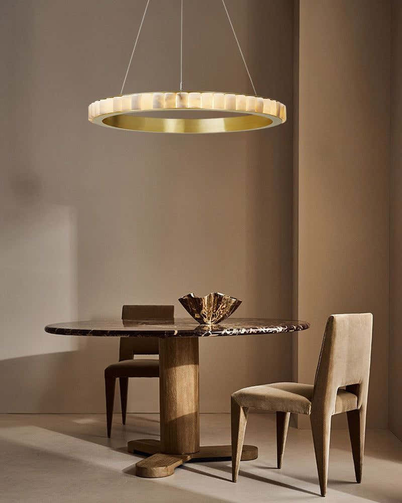 Black/Gold Hardware Multi Ring Alabaster Pendant Lighting ceiling for entrance foyer