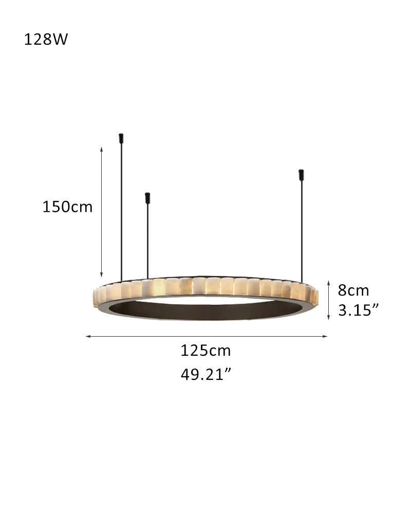 Black/Gold Hardware Multi Ring Alabaster Pendant Lighting ceiling for entrance foyer
