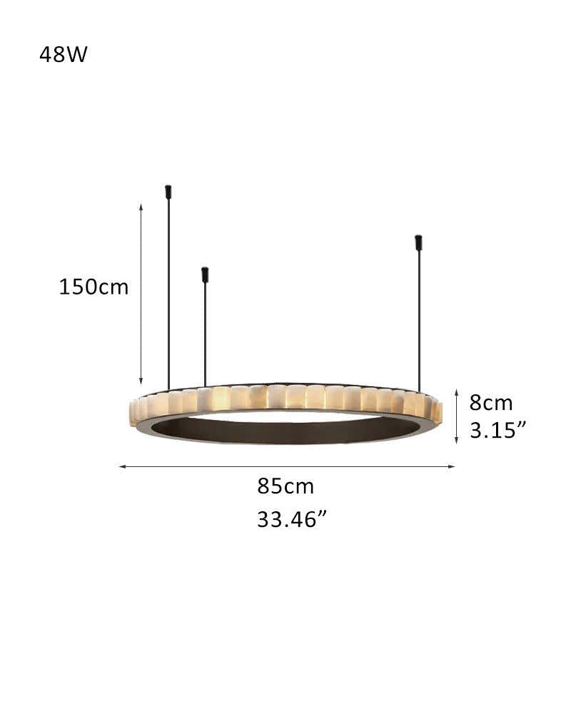 Black/Gold Hardware Multi Ring Alabaster Pendant Lighting ceiling for entrance foyer