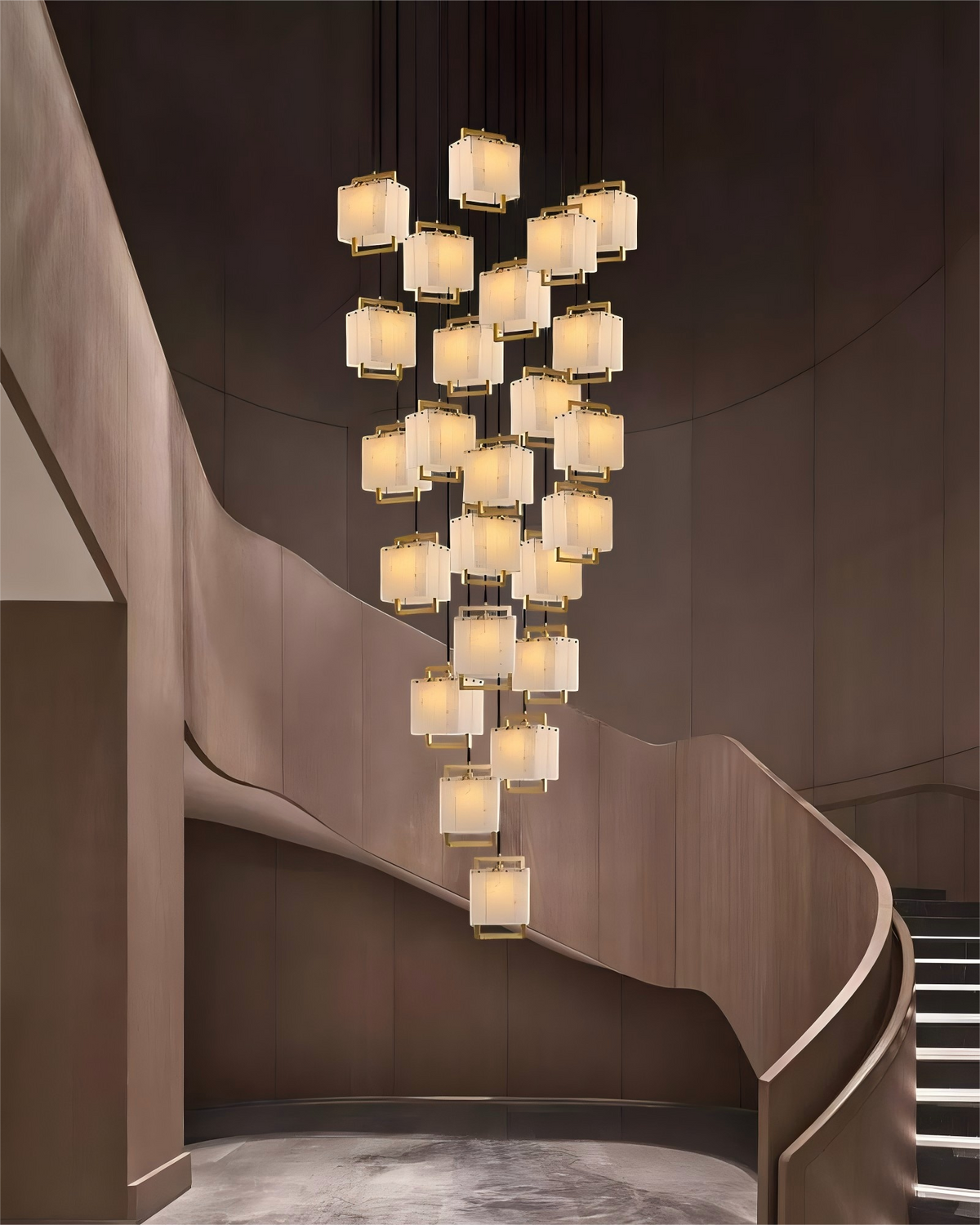 5-Light Rubbed Brass Alabaster Cluster Long Ceiling Pendant lights for dining room
