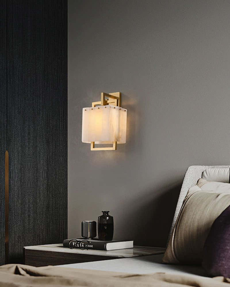 5-Light Rubbed Brass Alabaster Cluster Long Ceiling Pendant lights for dining room