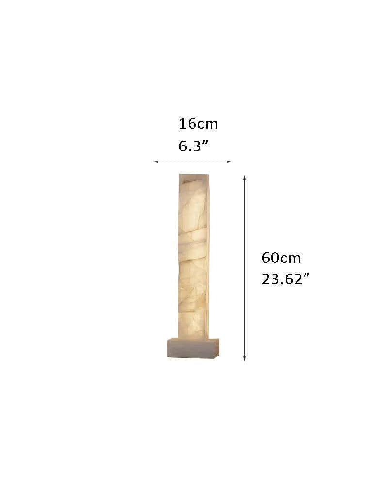 LED Alabaster Square Column Tall Standing Floor Lamp decor for living room, hall