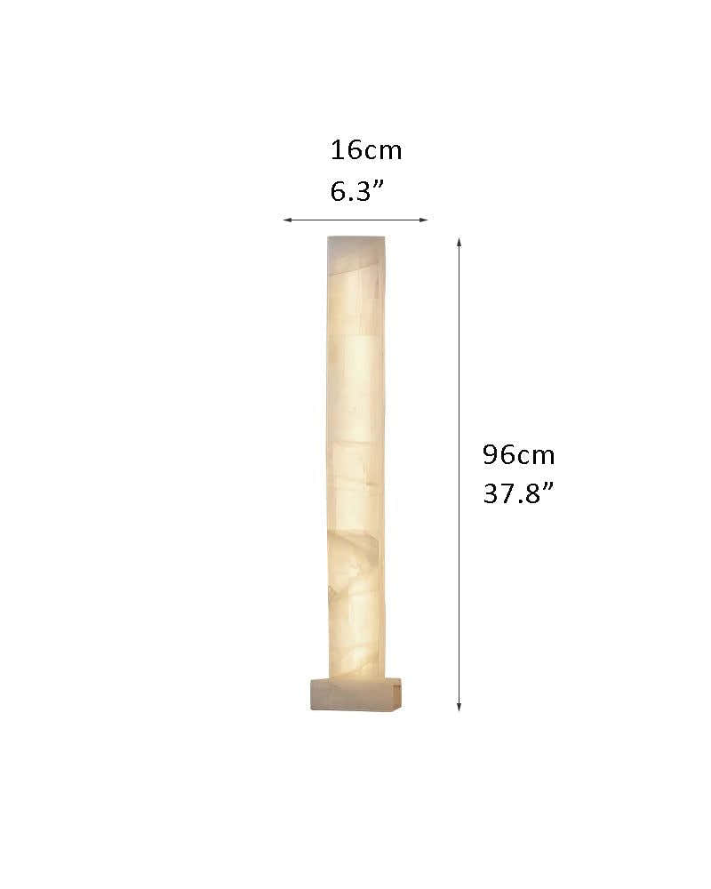 LED Alabaster Square Column Tall Standing Floor Lamp decor for living room, hall