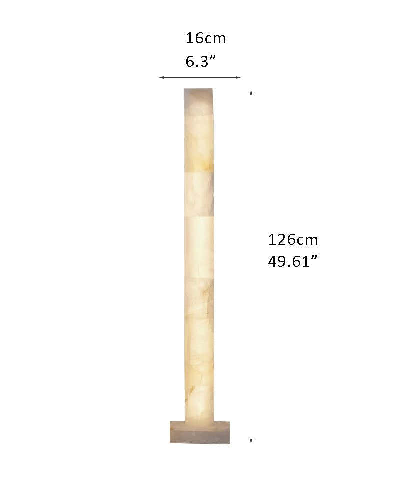 LED Alabaster Square Column Tall Standing Floor Lamp decor for living room, hall