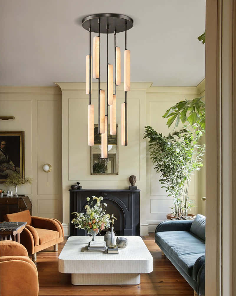 Audubon Alabaster Lighting Collection Lacquered Burnished Brass/Black Rod