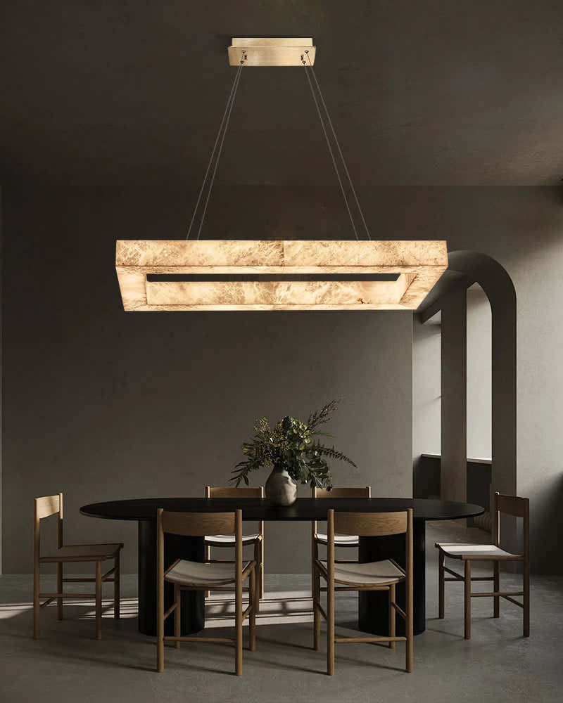 Minimalist Modern Large Alabaster Pendant Lamp for living room hall,72W