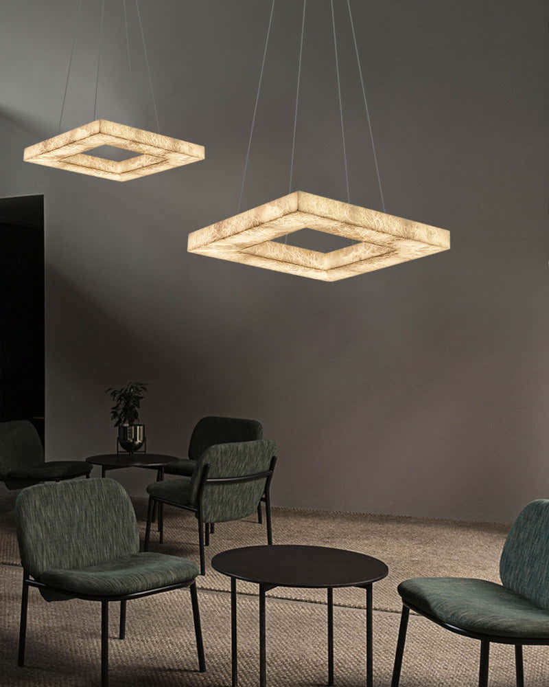 Minimalist Modern Large Alabaster Pendant Lamp for living room hall,72W