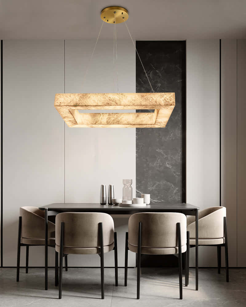 Minimalist Modern Large Alabaster Pendant Lamp for living room hall,72W