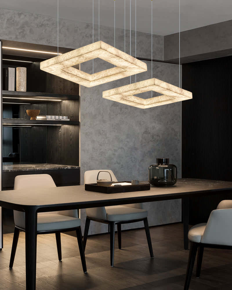 Minimalist Modern Large Alabaster Pendant Lamp for living room hall,72W