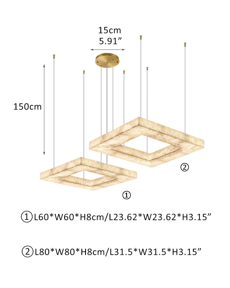 Minimalist Modern Large Alabaster Pendant Lamp for living room hall,72W
