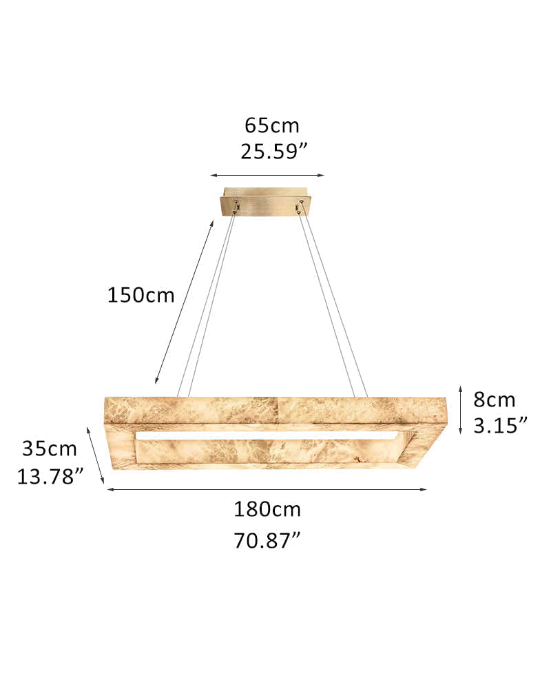 Minimalist Modern Large Alabaster Pendant Lamp for living room hall,72W
