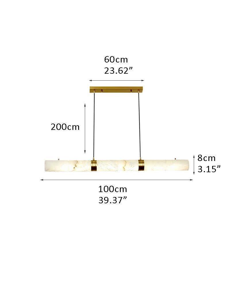Tubular Bells Alabaster Cylinders Brass LED Pendant Lamp | horizonal & vertical